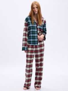 Relaxed Flannel PJ Pants | Gap Factory Plaid Sleepwear For Pajama Party In Fall, Relaxed Fit Plaid Sleepwear For Fall, Plaid Relaxed Fit Sleepwear, Plaid Relaxed Fit Sleepwear For Fall, Plaid Long Pants Sleepwear For Sleepover, Plaid Sleepwear Pants For Pajama Party, Plaid Sleepwear With Relaxed Fit Long Pants, Flannel Pj Pants, Flannel Pjs