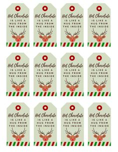 christmas gift tags with reindeer antlers and candy canes