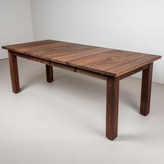 walnut center extension table Table With Leaves, Dining Table With Leaf, Parsons Table, Conference Room Tables, Hardwood Table, Table Extension, Extension Table, Walnut Table, Live Edge Table