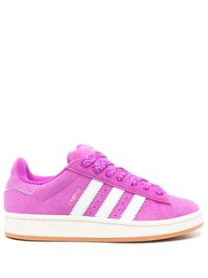 purple suede round toe logo-embossed tongue signature 3-Stripes logo branded heel counter branded insole rubber sole front lace-up fastening Sneakers Purple, Dream Items, Adidas Campus 00s, Adidas Shoes Women, Adidas Campus, Purple Suede, Iconic Bags, Shoes Sneakers Adidas, Summer Beach Wear