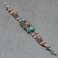 Red Coral Bracelet, Turquoise Bracelet, Tibetan Silver Bracelet, Gemstone Beaded Bracelet, Bohemian Handmade Bracelet, Wedding Gift For Wife SKU:- NBB-3137 Metal:- Tibetan Silver Metal Purity:- Brass Gemstone:- Coral, Turquoise Gemstone Color:- Red, Green Bracelet Length:- 8 Inches Bracelet Weight:- 52 Gram Note We are continuously adding new products in our store. So keep coming back to see more great deals on jewelry in our Store. Amazing quality at the best price around Bulk wholesale orders Wedding Gift For Wife, Bracelet Wedding, Coral Bracelet, Bohemian Handmade, Bracelet Gemstone, Gemstone Beaded Bracelets, Gift For Wife, Handmade Bracelet, Red Coral