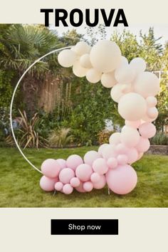 a circle with balloons in the shape of a caterpillar