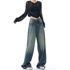 Streetwear Style Blue Straight Jeans Vintage High Waist Full Length Pants Women Korean Style Wide Leg Baggy Y2K Denim Trouser SPECIFICATIONS Material: COTTON Elasticity: Slight Strech Fabric Type: Cotton denim Length: full length Style: vintage Decoration: Button Decoration: Pockets Decoration: Fake Zippers Decoration: Washed Season: Autumn/Winter Jeans Style: Wide leg pants Age: JUNIOR Waist Type: high Item Type: JEANS Gender: WOMEN Closure Type: button fly [New Arrival 20240517] Washed Blue Full-length Pants For Fall, Washed Blue Full Length Pants For Fall, Casual Baggy Full-length Flare Jeans, Casual Blue Full-length Jeans, Blue Baggy Mid-rise Jeans, Dark Wash Non-stretch Streetwear Pants, Blue Baggy Full-length Jeans, Blue Baggy Full Length Jeans, Non-stretch Dark Wash Pants For Streetwear