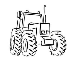 a black and white drawing of a tractor on a white background royalty illustration stock illustration