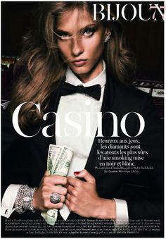 Anna Selezneva by Knoepfel & Indlekofer for Vogue Paris 2011 _ Bill Board, Anna Selezneva, Casino Dress, Casino Outfit, Black Tie Affair, Casino Night, Vogue Magazine, Small Things, Vogue Paris