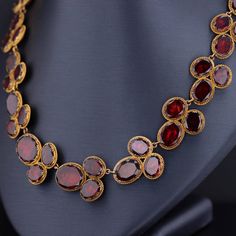 Georgian Riviere Necklace | Antique Garnet Necklace Necklaces Indian Jewellery, Riviere Necklace, Gold Jewelry Prom, Beautiful Diamond Necklace, Shading Drawing, Gold Jewelry Outfits, Diamond Necklace Designs, Gold Necklace Indian Bridal Jewelry, Historical Jewellery