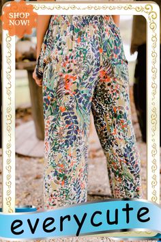 Multicolor Floral Print Shirred High Waist Wide Leg Casual Pants Wide Leg Casual Pants, Casual Wide Leg Pants, Bottoms Pants, Casual Pants, High Waist, Wide Leg, Floral Print, Floral Prints, High Waisted