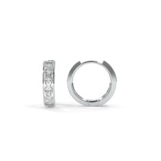 Our Arden Huggies are a bold new design featuring square french-cut lab grown diamonds. Specifications 8mm: 0.40ctw (each earring) 10mm: 0.51ctw (each earring) Lab grown diamond quality: D-F color, VS1-2 clarity 18k Recycled Gold Hinge Closure High Polish or Matte polishing finish Optional Black Rhodium finish If you are interested in supporting 18k Eco Fairmined Gold in our Lifestyle Pieces, contact our design team. Formal Cubic Zirconia Huggie Earrings Diamond Cut, Classic Diamond White Baguette Diamond Earrings, White Gold Diamond Baguette-cut Earrings, Modern Cubic Zirconia Huggie Earrings With Prong Setting, Modern Jewelry With Princess Cut Diamond, Modern Diamond White Brilliant Cut Huggie Earrings, Modern Round Cut Huggie Earrings For Formal Events, Modern Huggie Earrings For Formal Occasions, Luxury Cubic Zirconia Channel Set Earrings