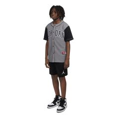 Baseball vibes with a basketball legacy. Showcase your love for both games in the Jordan HBR Baseball Jersey. Made with lightweight fabric, this jersey buttons down the front. It features heat-sealed Jordan and 23 logos on the front and back. Pair it with your AJ1s for a look worth posting on your socials. Button down jersey. Heat-sealed appliques logos at the front and back. Imported. Varsity Basketball Jersey, Collegiate Cotton Basketball Jersey, Varsity Cotton Jersey With Team Logo, Varsity Cotton Jersey For College, Basketball Team Logo Cotton Jersey, Cotton Basketball Jersey With Team Logo, Throwback Team-colored Cotton Jersey, College Cotton Jersey With Team Logo, Throwback Team-colored Cotton Baseball Jersey