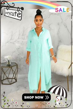 Spring Shirt Dress Long Casual Shirt Dress For Spring, Casual Long Shirt Dress For Spring, Summer Long Relaxed Fit Shirt Dress, Casual Oversized Maxi Dress For Day Out, Chic Cotton Maxi Shirt Dress, Chic Long Cotton Shirt Dress, Casual Long Shirt Dress For Vacation, Summer Maxi Shirt Dress For Daywear, Casual Relaxed Fit Maxi Dress With Buttons