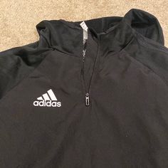 Youth Size 13-14 Fits A Small Brand New Moisture-wicking Black Hooded Top, Black Moisture-wicking Hooded Top, Black Adidas Hoodie With Ribbed Cuffs, Adidas Black Hoodie With Ribbed Cuffs, Adidas Black Sweatshirt Sportswear, Adidas Black Sportswear Sweatshirt, Adidas Hooded Sports Top, Adidas Black Sweatshirt For Sports, Adidas Moisture-wicking Hoodie For Fall