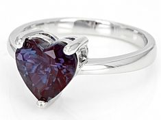 2.70ct Heart Shaped Lab Created Alexandrite Rhodium Over Sterling Silver Ring. Measures Approximately 0.36"L x 0.39"W. Not Sizeable. Finished Undergallery. Heart-shaped Gia Certified Ring For Anniversary, Gia Certified Heart-shaped Ring For Anniversary, Gia Certified Heart Shaped Anniversary Ring, Gia Certified Heart Shaped Fine Jewelry Ring, Gia Certified Heart Cut Diamond Ring, Gia Certified Fine Jewelry Rings For Valentine's Day, Gia Certified Heart Cut Rings For Anniversary, Heart Cut Birthstone Ring With Prong Setting, Crystal Lattice