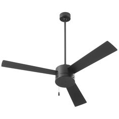 a black ceiling fan on a white background