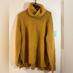 Size Xl, Never Worn With Tag (Lowest Price, Only On Poshmark For 2 Weeks) Cozy Oversized Yellow Tops, Cozy Oversized Yellow Top, Cable Turtleneck Sweater, Ribbed Turtleneck Top, Green Turtleneck Sweater, Alpaca Wool Sweater, Cream Turtleneck, Sleeveless Turtleneck Sweaters, Green Turtleneck