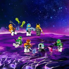 the legos are playing with each other in space