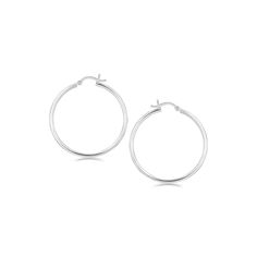 LOVCIA Premium Elegant Sterling Silver Rhodium Plated Thin Hoop Earrings 35mm Wedding, Jewelry By Brand, Snap Lock, Doll Jewelry, Fine Earrings, Style Earrings, Bridesmaids Gifts, Wedding Bridesmaids, Sterling Earrings