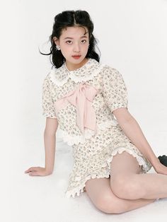 Bow Lace Short-sleeved Shirt - SunsetPark - ¥10,000 Shifting Closet, Lace Cake, Short Summer Skirts, Larme Kei, Cake Skirt, Womens Summer Shorts, Cake Lace, Lace Short, Candy Store