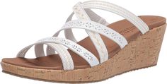 PRICES MAY VARY. Luxe Foam cushioned contoured comfort footbed Cork wedge heeled dress casual thong sandal design 2 1/4 inch total wedge heel height 1/2 inch platform height at forefoot Fashion casual wedge strappy slide sandal design Skechers Store, Casual Wedges, Strap Wedge, Strappy Wedges, Cute Sandals, Womens Slides, Skechers Women, Sport Sandals, Designer Sandals