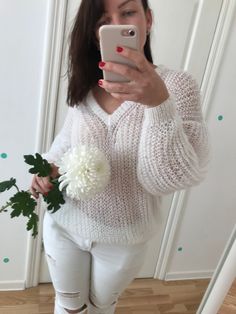 "This model of the hand knitted mohair jumper in white color is soft and comfortable. Women cable knit pullover will look perfect as part of your casual look. This cable knit sweater made from high quality mohair yarn. The white color of this sweater would look perfect at any time of the year. Great choise for gift ;) YARN: 70% mohair, 30 % acryliс More sweaters here: https://etsy.me/2xT27Na SIZES: XS: widht 45 cm (17,7\"), Lenght - 60 (23.6\") S: widht 48 cm (18,8\"), Lenght - 60 (23.6\") M: wi Hand Knitted White One-size Sweater, White Mohair Knitted Sweater, Chic White Mohair Sweater, White Hand-knitted Acrylic Sweater, Cozy Winter White Mohair Sweater, Knit Mohair Sweater, Mohair Sweater Knit, Mohair Jumpers, Women Sweaters Winter