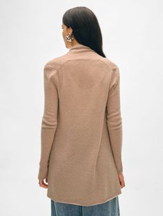 The longest-running piece at White + Warren, the Cashmere Trapeze Cardigan is a chic fingertip-length open sweater that works on every body type. No matter what color you choose, you'll want to wear this timeless style season after season. Details Straight fit. Long sleeve. Length in size small is 32 1/2". The model is 5'10 1/2" and is wearing a size small. 100% Cashmere. Hand wash cold or dry clean. Do not twist or wring. Reshape and lay flat to dry. Warm iron if needed. Style #11092 Cashmere Travel Wrap, Open Sweater, Cardigan Top, Wrap Sweater, Sweater Sale, Knitwear Cardigan, Nordic Style, No Matter What, Shopping Trip