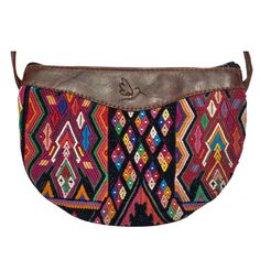 Vintage Huipl And Leather Handcrafted In Guatemala By Traditional Maya Artisans Who Carry On A 2000 Year Old Tradition. Very Rare Find Brown Leather Embroidered Front In Colors Of Red, Orange, White, Green, Blue, Yellow, Purple, And Black Inside Zipper Pocket. In Absolute Great Condition Carried At One Time Approximate Flat Measurements 10” Across 7 1/2” High 2” Deep Adjustable Strap That Can Adjust Out To 51” Inches No Stains No Flaws Smoke Free Home 2000 Year, Yellow Purple, Orange White, White Green, Leather Crossbody Bag, Very Rare, Purple And Black, Leather Crossbody, Blue Yellow