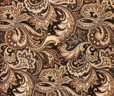 an intricately designed fabric with gold and black colors