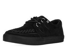 Normal is boring! Get ready to hit the stage or the streets in these vulcanized sneakers that reimagines our former creeper sneaker silhouette with bold & modern twists. Features one of our crowd-pleasing upper styles of black cow suede with classic D-rings & iconic interlace detailing along the front. The VLK collection features a more streamlined and sleeker look compared to our past creeper sneaker designs. In addition to its' updated form, the vulcanized sneakers have removable insoles with Sneaker Silhouette, Vulcanized Sneakers, Normal Is Boring, Fantastic Shoes, Vegan Boots, Black Cow, Sandal Platform, Most Comfortable Shoes, Platform Slippers