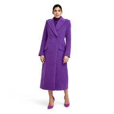 Nwt Sergio Hudson X Target Purple Tailored Long Overcoat New With Tags “Fit & Style: Model Wears Size S And Is 5'9" Model Wears Size L And Is 5'9" Tailored Overcoat In Below-Hip Length Made From A Soft Fabric Blend With A Touch Of Spandex Solid Purple Hue Front Single-Button Closure Tailored Fit 2 Flap Pockets Description: Finish Off Your Cold-Weather Ensembles In Cozy Style With This Tailored Long Overcoat From Sergio Hudson X Target. Made From A Soft And Cozy Fabric Blend With A Touch Of Spand Sergio Hudson, Long Overcoat, Cozy Style, Long Sleeve Flannel, Print Coat, Purple Fashion, Black Blazer, Workout Tank Tops, Cozy Fashion