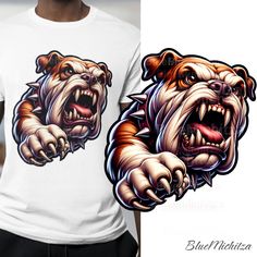 an image of a bulldog mascot on a t - shirt