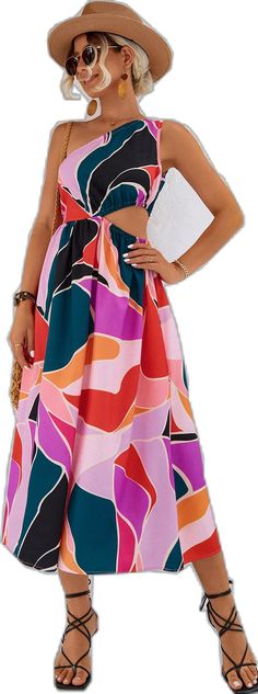 Sleeveless Midi Dress With Vibrant Print For Vacation, Multicolor Print Sleeveless Midi Sundress, Sleeveless Multicolor Print Maxi Dress For Day Out, Sleeveless Multicolor Sundress Midi Dress, Sleeveless Summer Maxi Dress With Colorful Pattern, Sleeveless Midi Dress With Vibrant Print For Summer, Sleeveless Midi Dress With Vibrant Print For Party, Colorful Pattern Sleeveless Midi Dress For Vacation, Sleeveless Multicolor Patterned Midi Dress