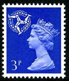 a postage stamp with the image of queen elizabeth on it's head and crown