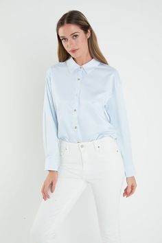 Introducing our stunning Stripe Shirt, the perfect addition to any wardrobe. Made from high-quality fabric and featuring a chic stripe pattern, this shirt will elevate your everyday look. The sophisticated collar and fashionable drop-shoulder design add a modern touch, while the pleat detail on the sleeves adds a unique flair. This stylish shirt is a must-have for any fashion-forward individual. Whether you're dressing up for work or keeping it casual, our Stripe Shirt is versatile and on-trend. Chic Button-up Shirt For Office, Chic Business Casual Shirt With Collared Neckline, Chic Collared Business Casual Shirt, Chic Collared Shirt For Business Casual, Summer Office Shirt With Striped Collar, Elegant Striped Blouse, Chic Button-up Business Casual Shirt, Chic Button-up Shirt For Business Casual, Chic Business Casual Button-up Shirt