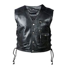 Top Rated MENS REAL COW LEATHER BLACK MOTORCYCLE BIKER STYLE VEST WAISTCOAT, Mens Coats Jackets Vests Fitted Biker Jacket With Pockets For Outdoor, Fitted Biker Leather Jacket For Outdoor, Fitted Winter Vest For Streetwear, Punk Sleeveless Outerwear For Streetwear, Biker Style Vest For Biker Events, Biker Style Vest Outerwear For Biker Events, Fitted Punk Biker Jacket With Pockets, Black Leather Motorcycle Vest, Moto Vest For Biker Events In Fall