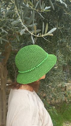 Green handmade raffia summer woman hat with glass beads. Straw Sun Protect Hat. Bucket Raffia Hat your best friend for summer. Raffia eco- friendly materials.  Hat weight is about 100 grams. It fits easily into a travel ag for travel.  The hat is breathable, you will feel comfortable on the beach and will provaid reliable protection from the sun. Hat size: for head circumference 55-56 cm, 21,6-22 inches. You an contact me to order the size you need. The hat cannot be washed or wrong out in a was Cardinal Gifts, Raffia Bucket Hat, Woman Hat, Raffia Hat, Gifts Mom, Expensive Gifts, Green Bead, Head Circumference, Sun Hat