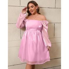 Women's Plus Size Tulle Dress Square Neck Long Puff Sleeve Puffy Babydoll Mesh Mini Dress Pink XXL Plus Size Tulle Dress, Dress Square Neck, Puffy Dresses, Mini Dress Pink, Plus Size Mini Dresses, Mesh Mini Dress, Bubble Dress, Mini Skater Dress, Maxi Slip Dress