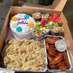 a box filled with lots of different types of food