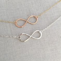 Eternity Necklace Silver Infinity Necklace Gold Infinity | Etsy Simple Hand Forged Jewelry For Gift, Simple Hand Forged Jewelry As Gift, Simple Hand Forged Jewelry For Gifts, Gold Infinity Necklace, Silver Infinity Necklace, Infinity Necklace Gold, Infinity Necklace Silver, Eternity Necklace, Anniversary Necklace