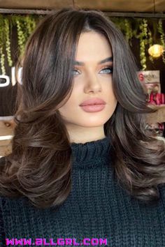 Layered Hairstyles, Bangs With Medium Hair, Haircut Styles, Haircut Inspiration, Hair Color For Women, Haircuts For Long Hair, Medium Hair Cuts, Long Hair Cuts, Brunette Hair