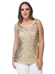 GET YOUR SPARKLE ON. This top is embellished with sequins in the front while keeping it simple in the back. This gives you the perfect amount of drama on an elegant top. NOT YOUR AVERAGE BASIC TANK. Besides the shine and sparkle this blouse gives you. it also features a sexy back with a slight stretch that is breathable and comfortable. It will keep you cool and you will never feel restricted to move all day long. READY TO PLAY. Rock this amazing top to concerts. holiday parties. friendsgiving. new years eve party. or a special romantic dinner date. Also ideal for dressy casual setting such as family gatherings. weekend trip. and so much more. Plus size available from large to XX-Large. Please refer to the size chart in the images for help when choosing a size. If you have any questions re Elegant Sequined Tank Top, Stretch Tank Blouse For Party, Elegant Gold Tank Top, Sequin Sleeveless Blouse Tank Top For Evening, Fitted Sleeveless Blouse With Sequins, Fitted Sleeveless Sequins Blouse, Sequin Sleeveless Blouse For Night Out, Elegant Stretch Sequin Top, Chic Sleeveless Sequin Blouse