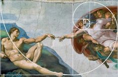 the creation of adam and eve painted on a wall