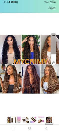 an image of different types of curly hair on the web page, with text above it