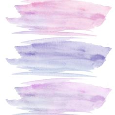 three different shades of purple and pink watercolor on white paper with the same color