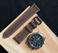 Elegant Umber Leather Watch Bands - Handcrafted Luxury Straps, Multiple Size Options - 24mm, 22mm, 21mm, 20mm, 19mm, 18mm, 16mm Nubuck Leather Watch Strap: A Velvety Touch of Luxury! Indulge in the exquisite feel of our Nubuck leather watch strap, crafted from top-grained leather sanded to velvet-like smoothness. This material not only offers a luxurious touch but also boasts resilience akin to your pet's fur, ensuring durability with an irresistibly soft feel. Experience the best feeling with o Luxury Brown Elegant Watch Bands, Togo Leather, Leather Watch Strap, Leather Watch Bands, Da Nang, Nubuck Leather, Baby Bag, Leather Band, Watch Strap