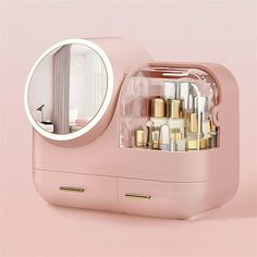 PRODUCT SPECIFICATIONS Name: Makeup Storage Organizer Box with Led Lighted Mirror Color: White; Pink; Green Material: PS Product Dimensions: 31*37.5*22cm / 12.2*14.8*8.7inch Product Weight: 1.79kg Package Included: 1* Makeup Storage Organizer Box Size: 12.2" x 14.8" x 8.7". Places To Draw, Penyimpanan Makeup, Makeup Storage Organizer, Makeup Storage Organization, Cosmetics Storage, Led Makeup Mirror, Lighted Mirror, Skincare Organization, Make Up Organiser