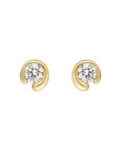 Georg Jensen 18K Yellow Gold 0.40 ct. Diamond Mercy Stud Earrings Simple Diamond Earrings, Diamond Solitaire Earrings, 18k Gold Earrings, Mini Earrings, Solitaire Earrings, Daily Jewelry, Solitaire Studs, Gold Diamond Earrings, Georg Jensen