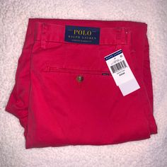 Polo Ralph Lauren Men’s Straight Fit Chino Pants Nantucket Red 32 X 30 Classic Red Wide Leg Bottoms, Classic Fitted Red Bottoms, Classic Red Trousers, Classic Red Bottoms With Welt Pockets, Classic Red Straight Leg Bottoms, Red Classic Straight Leg Bottoms, Casual Red Cotton Chinos, Red Slim Fit Cotton Chinos, Red Trousers With Welt Pockets