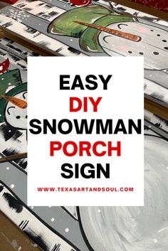 easy diy snowman porch sign with text overlay