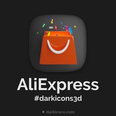 an orange shopping bag with the words aliexpresss dark icons3d on it