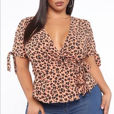 Brand New Condition, Never Worn, Tags Intact Coral Fashion, Plus Zise, Pretty Top, Fashion Nova Tops, Plus Size Models, Curve Dresses, Shirts Blouses, Work Blouse, Wrap Top