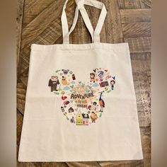 Brand New Never Used. Beautiful Design For Disney Disney Tote Bags, Diy Tote, Disney Pixar Up, Disney Bags, Painted Tote, Disney Bag, Diy Tote Bag, Bag Ideas, Disney Drawings